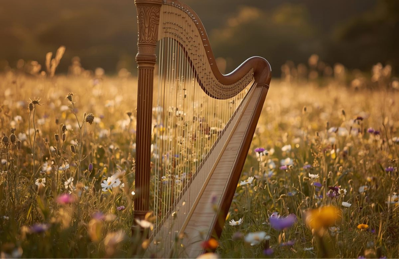 Symbols of Aengus harp