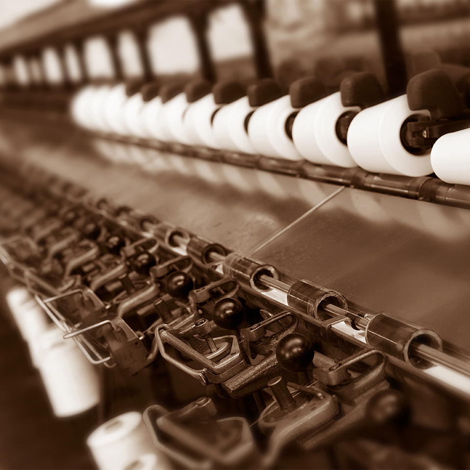 Machinery from a textile mill.