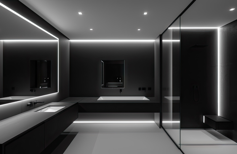 Image of black interior design.