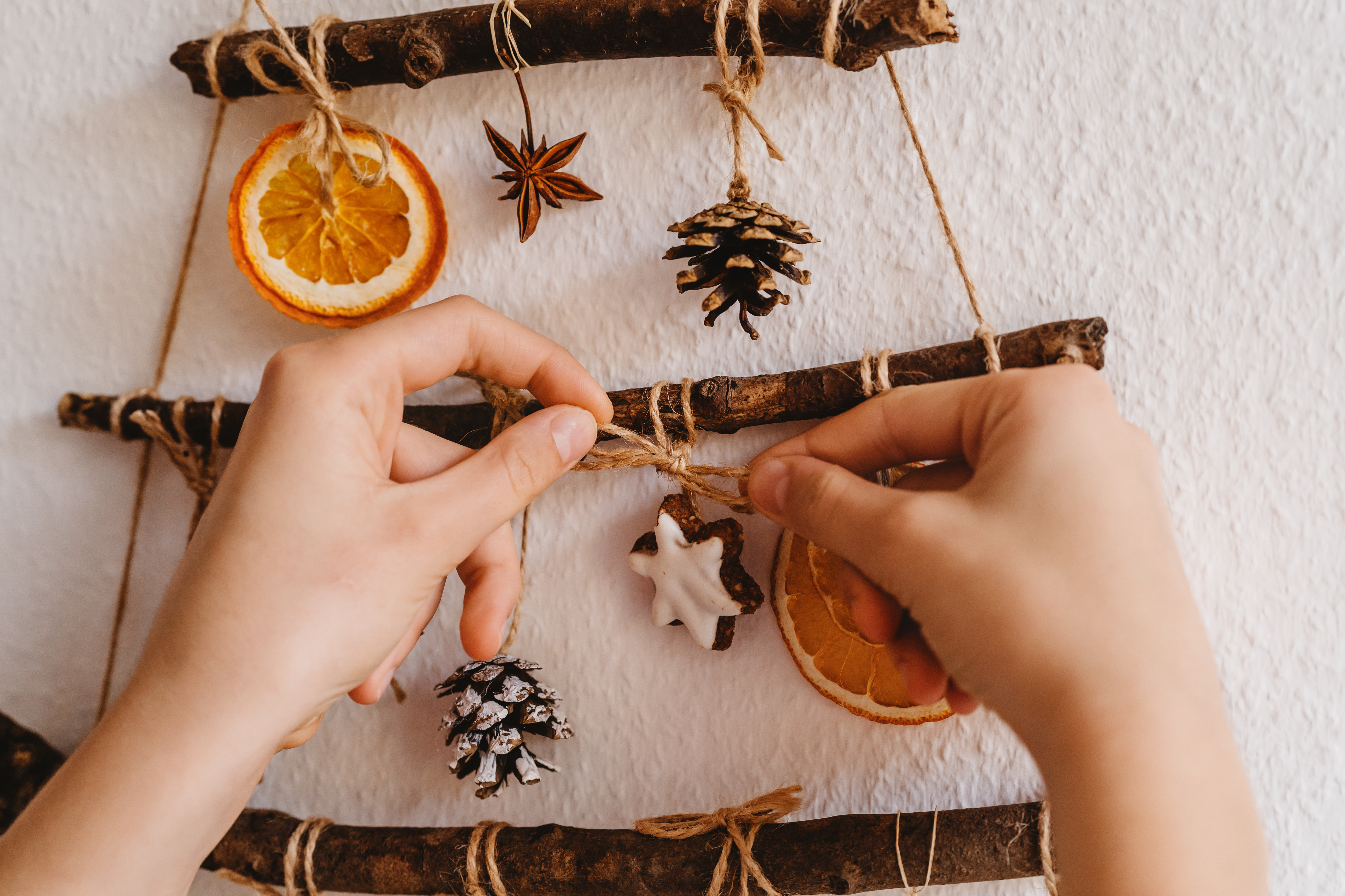 DIY Wooden Christmas tree using branches