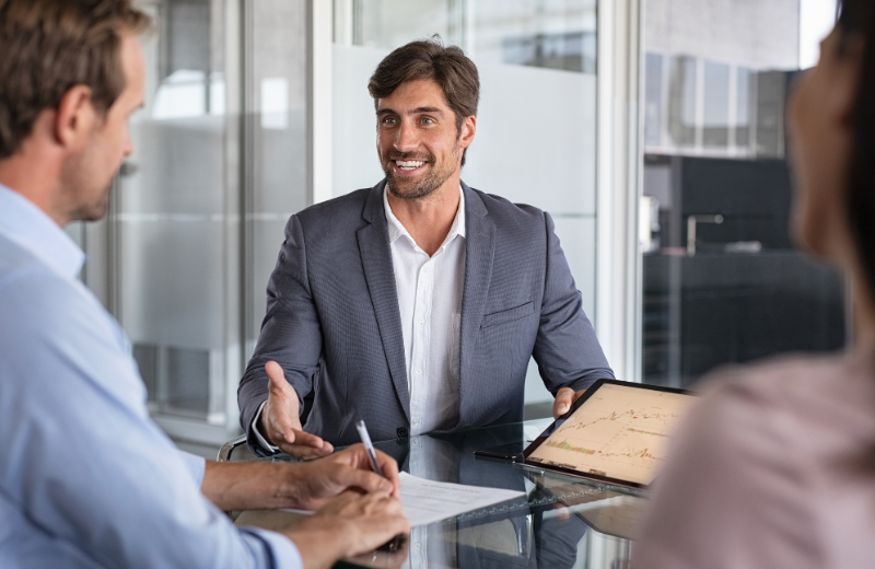 Consultant in a meeting
