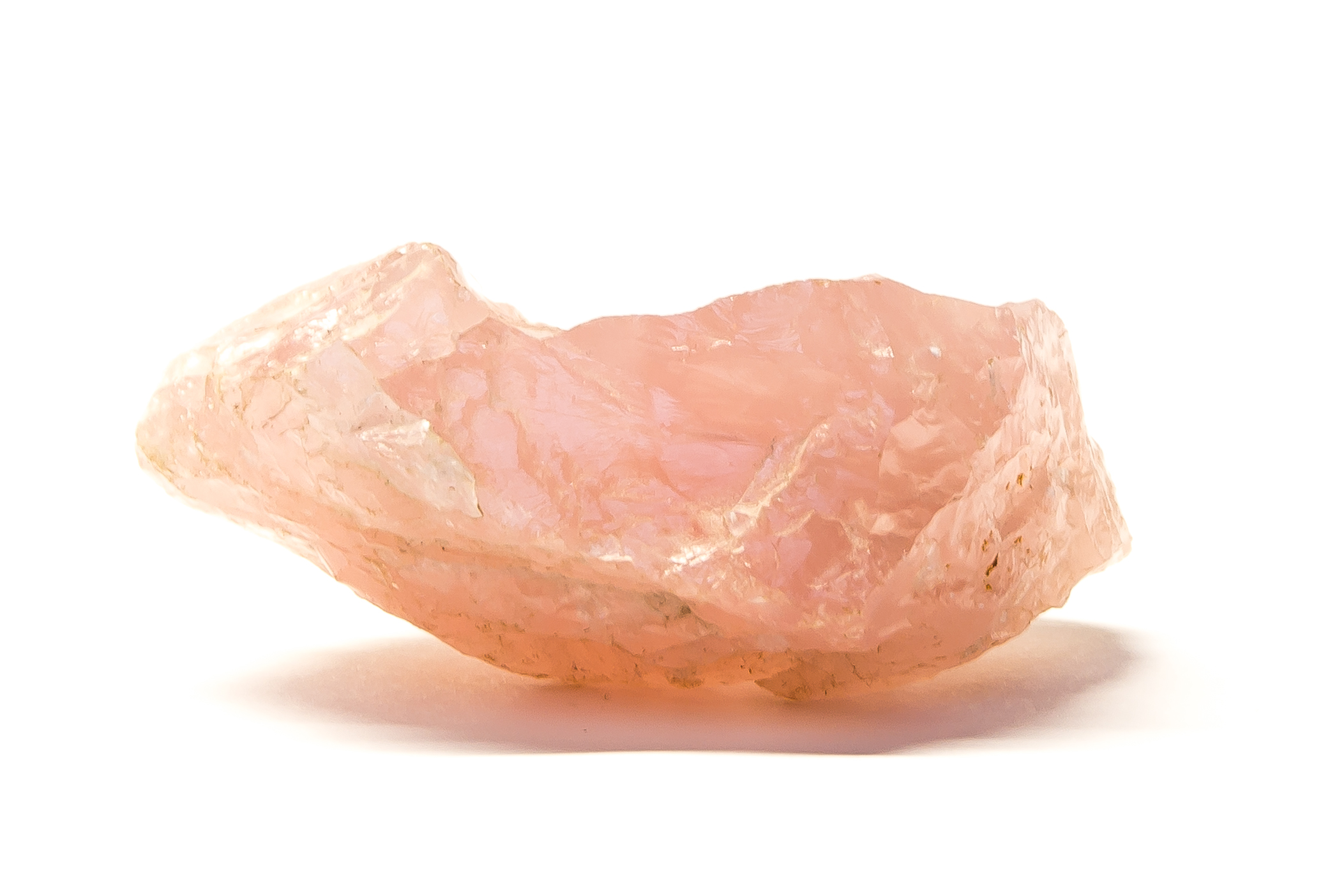 A rose quartz crystal