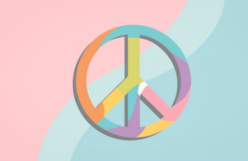 pastel coloured peace sign