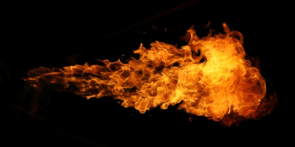 Fire on a black background