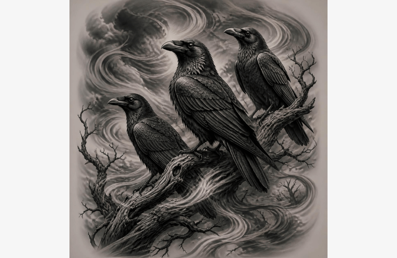 three ravens tattoo
