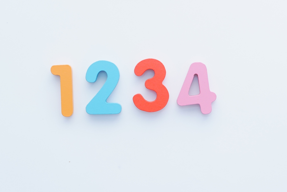 Number blocks 1, 2, 3, 4 on a white background