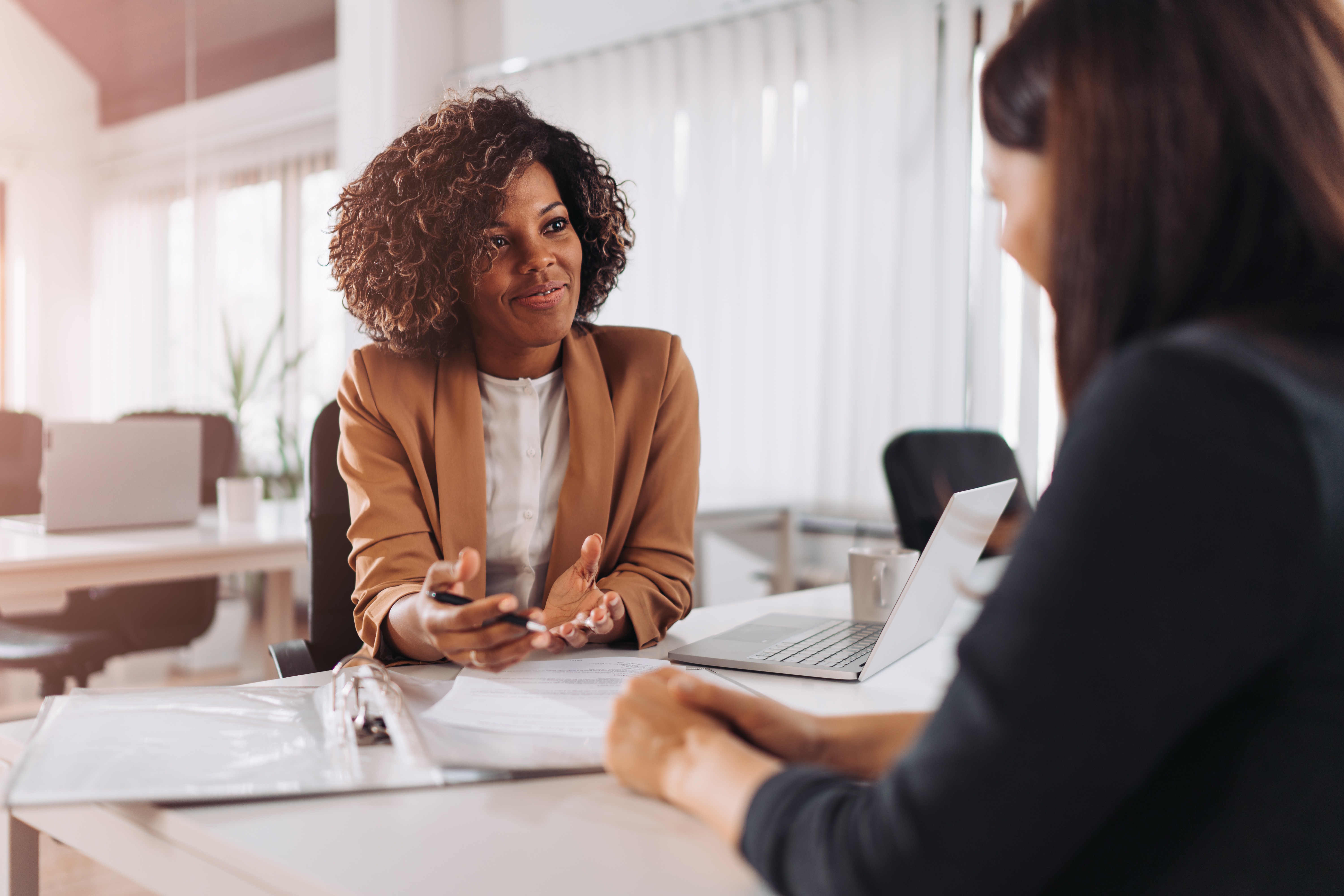 A young woman doing a job interview