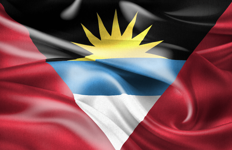 Antigua and Barbuda Flag close up
