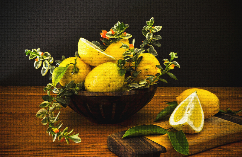 lemons still life painting