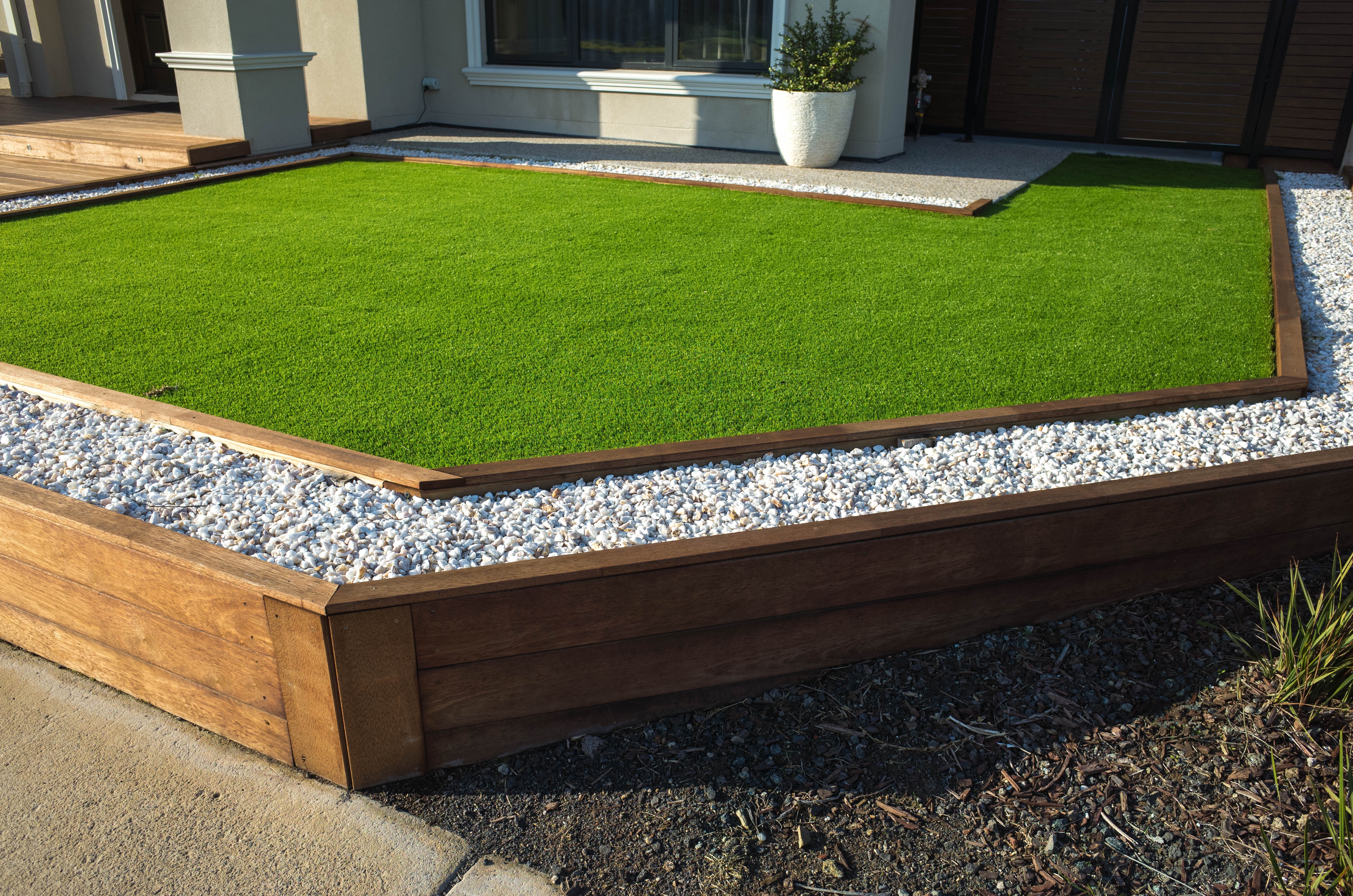 An image of a modern low maintenance garden