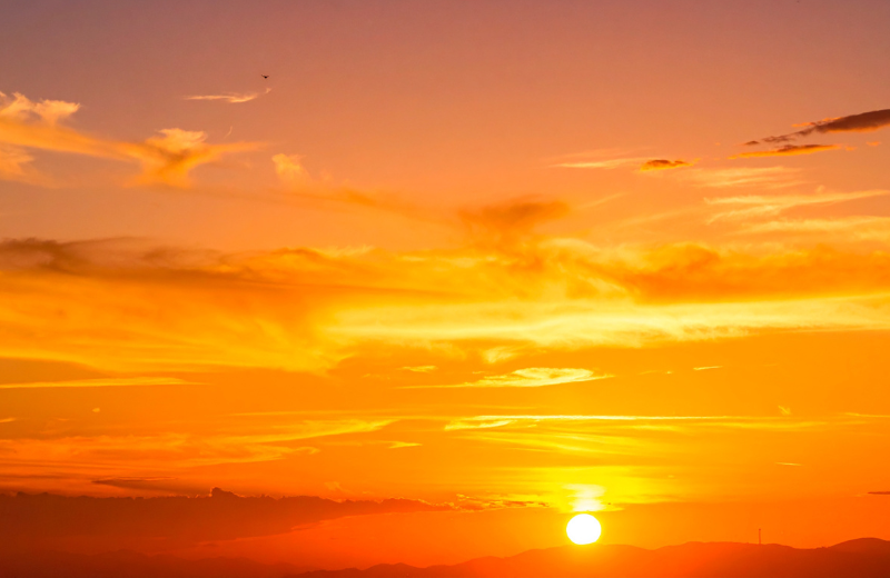 Image of an orange sunset.
