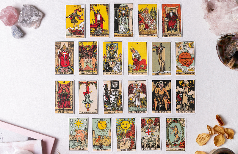 Image of a tarot card spread.