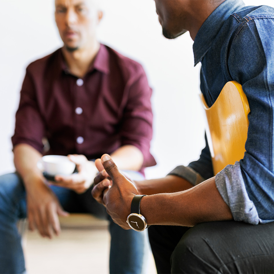 Group of people in a dramatherapy session
