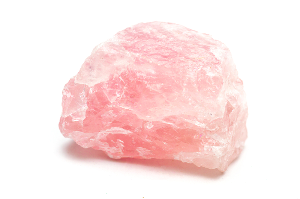 A raw piece of Rose Quartz