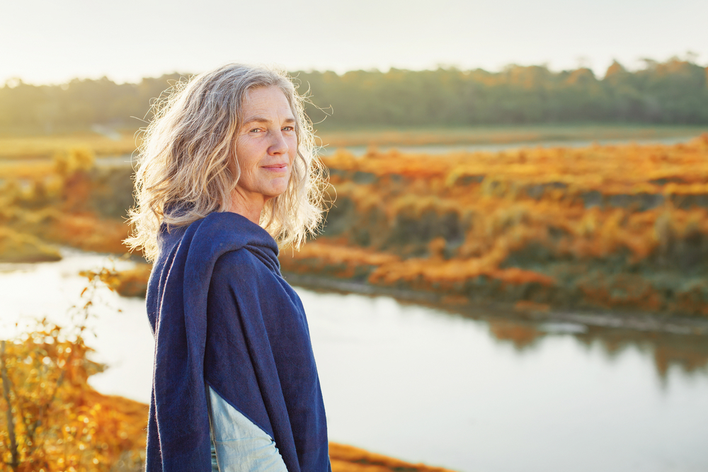 A mature wise woman outdoors