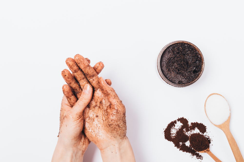 Homemade hand scrub exfoliator