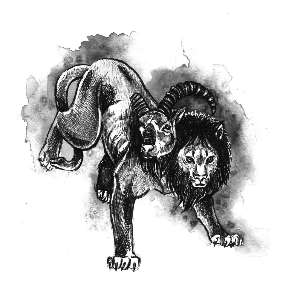 A drawing of a Chimera