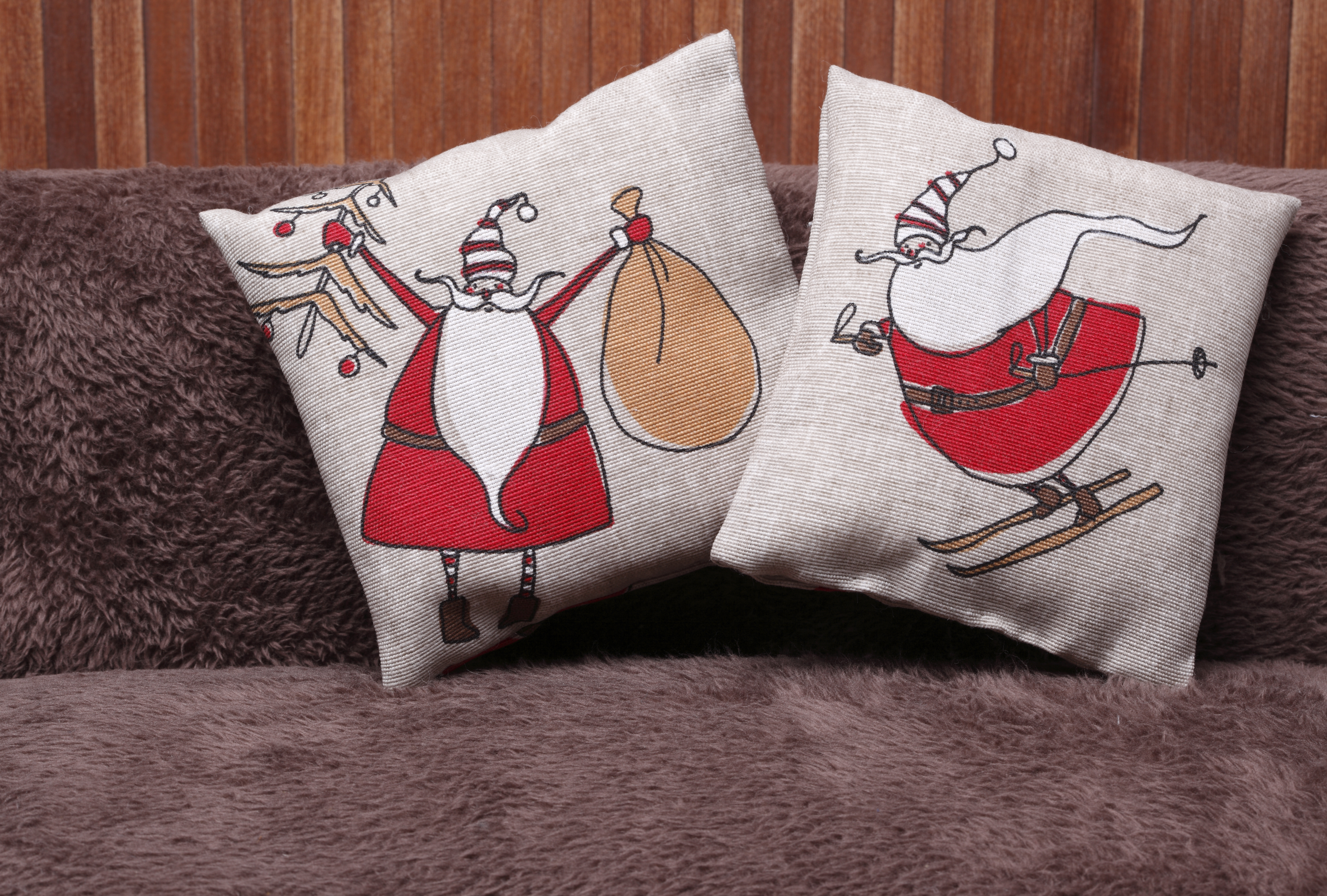 Homemade Christmas cushions santa