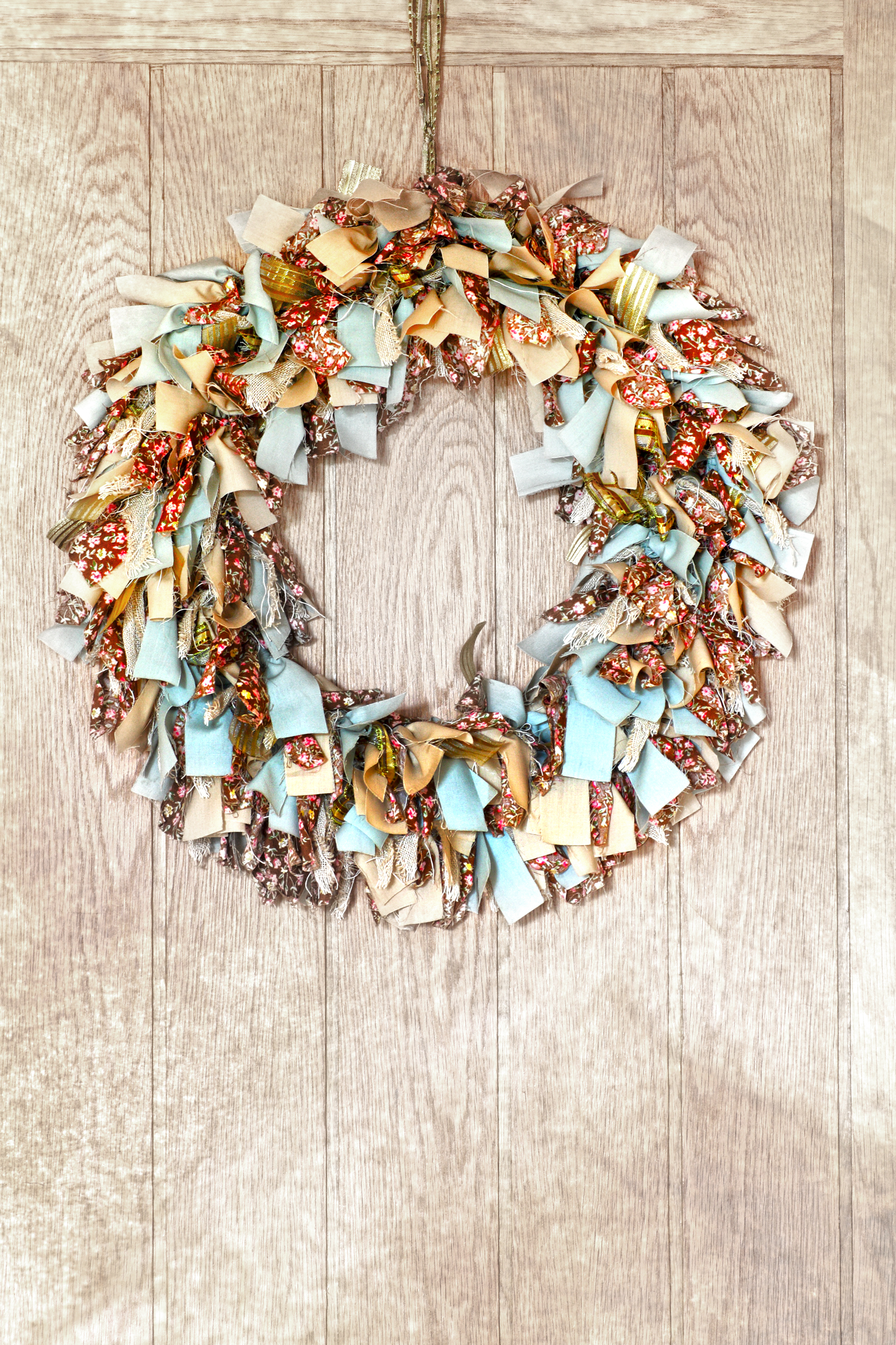 Handmade Christmas fabric wreath