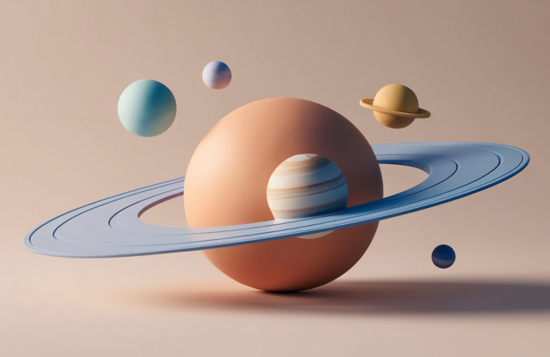 Image of saturn and other planets.