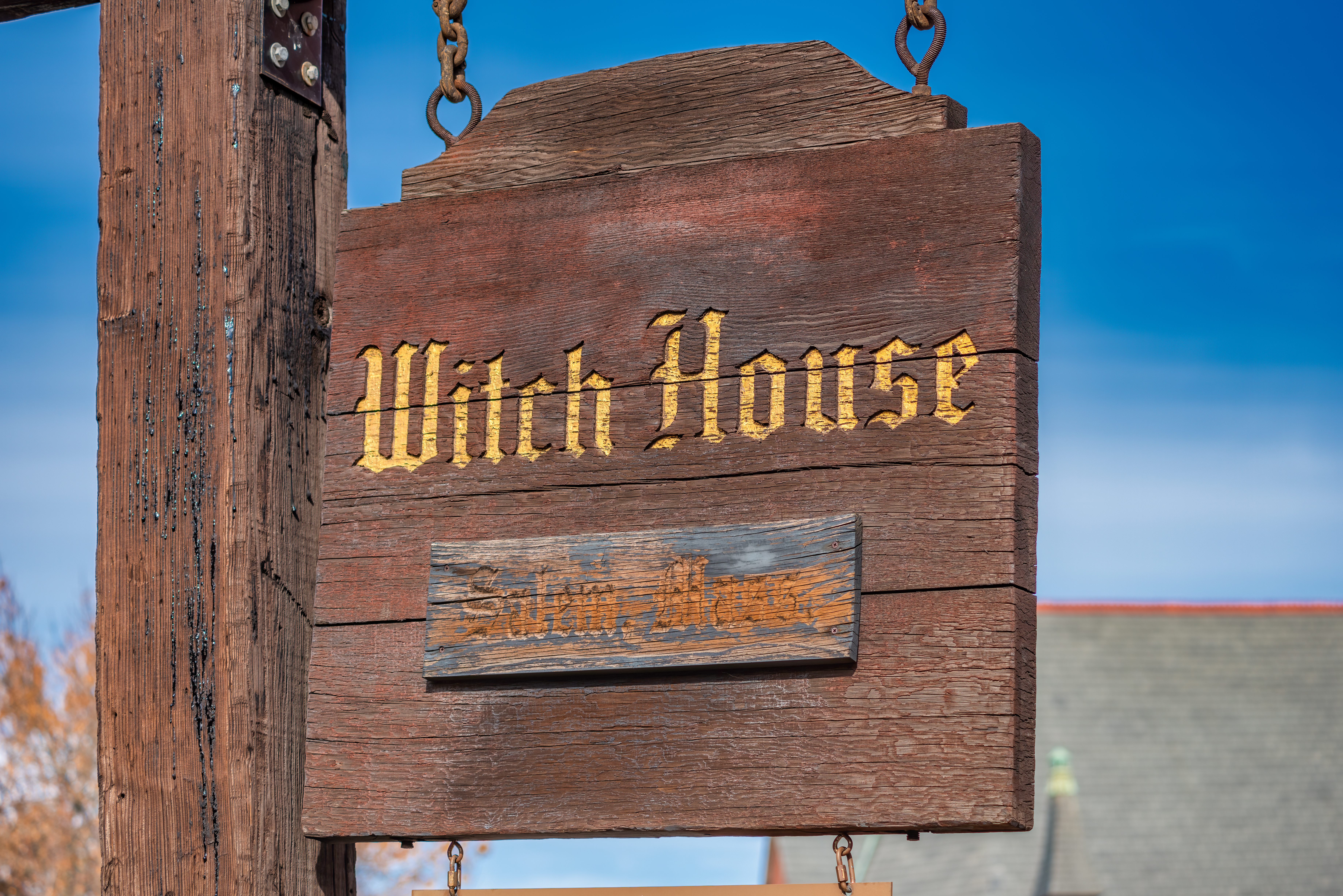 Salem Witch Trials witch house sign