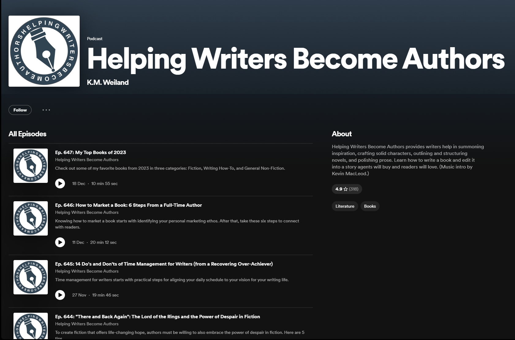 Helping Writers Become Authors podcast