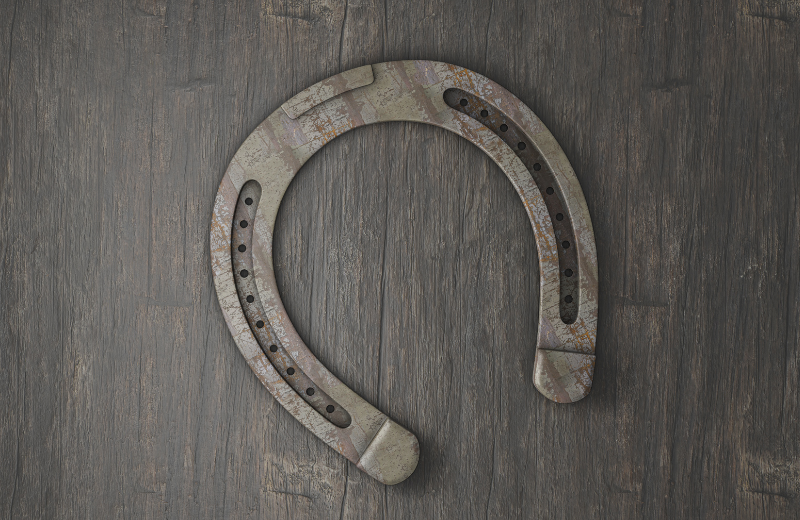 brown horseshoe on wooden table