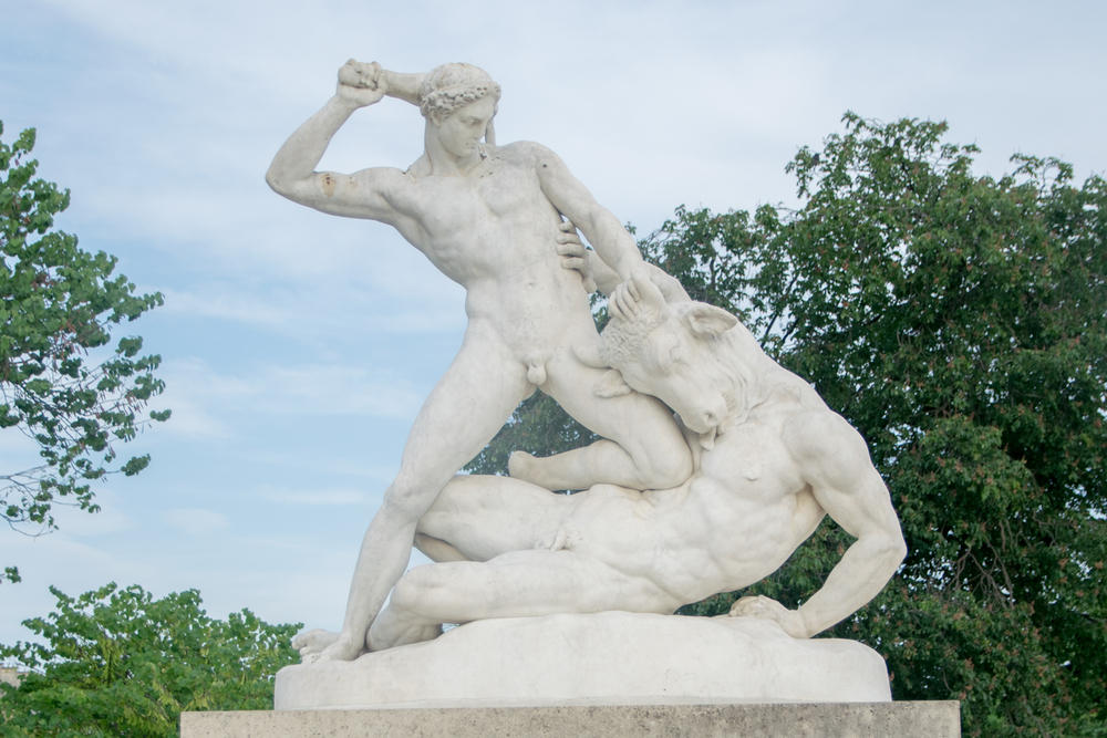 Statue of Theseus defeating the Minotaur