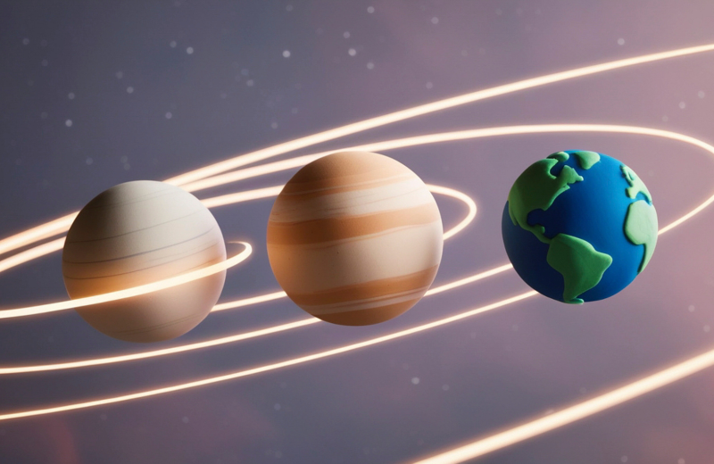 Image of three planets.