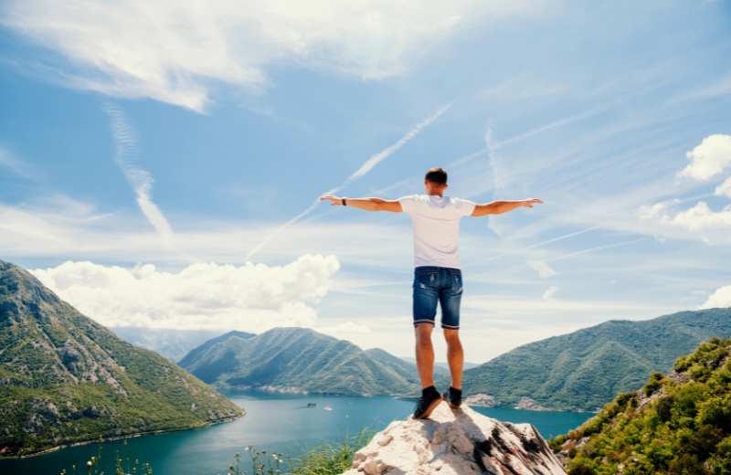 man stood at viewpoint