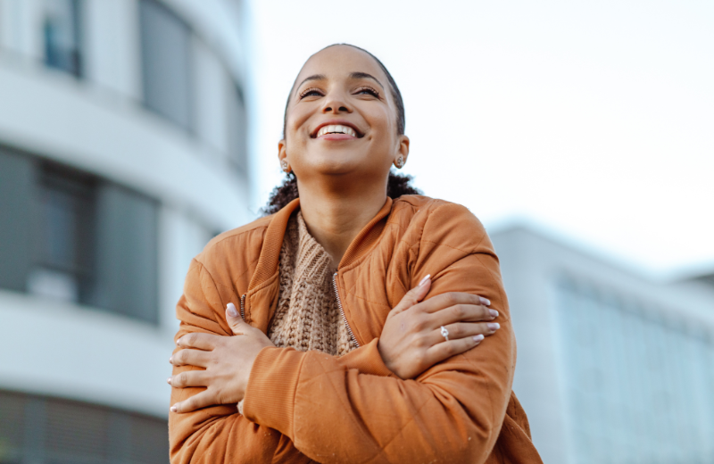 Image of someone demonstrating self-compassion.