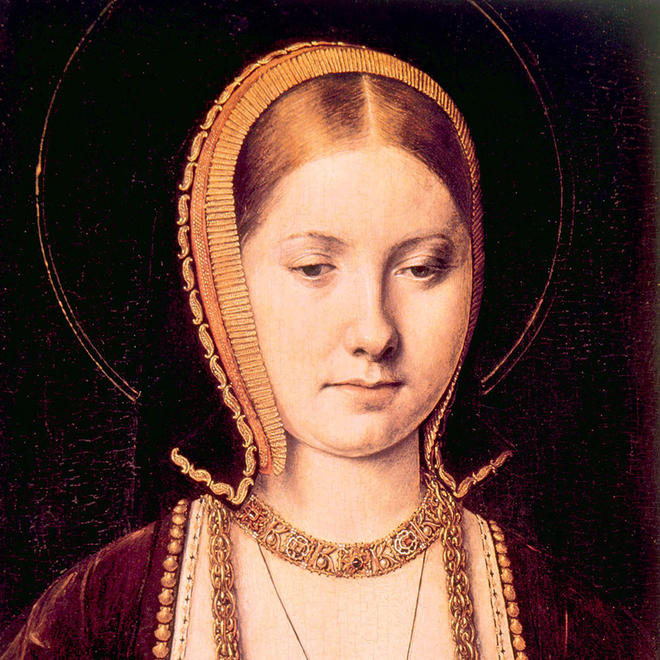 Portrait painting of Queen Katherine of Aragon (1485-1536), first wife of King Henry VIII