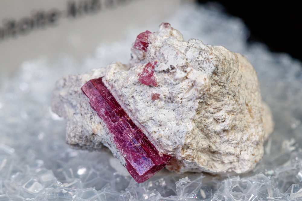 A raw piece of Red Beryl