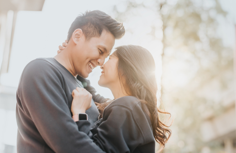 asian couple in love