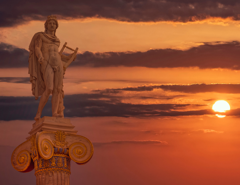 A statue of Apollo next to the sun