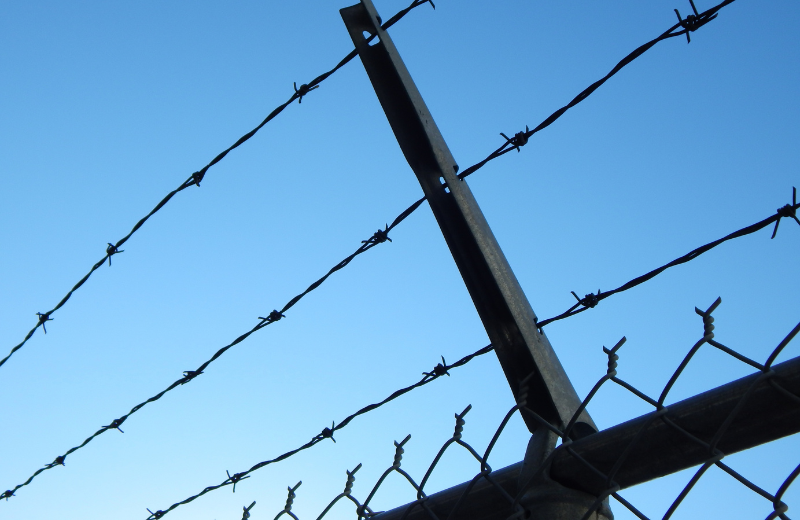 Prison barbed wire.
