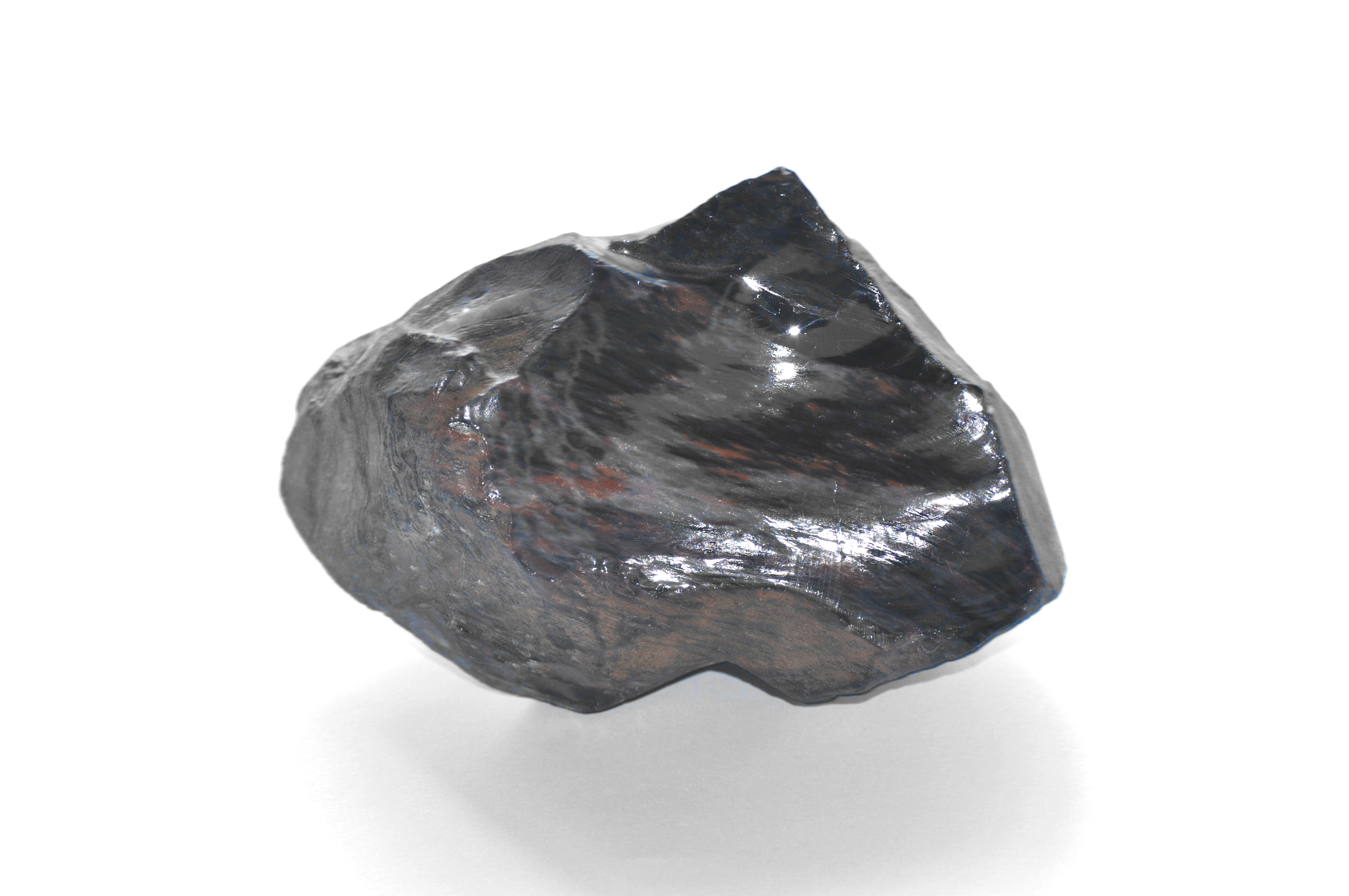 A black obsidian crystal