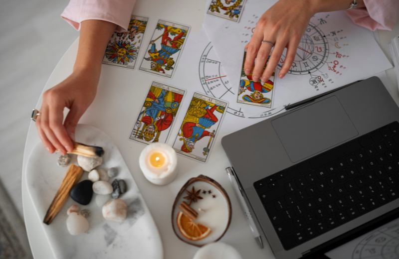 Image of a tarot spread.