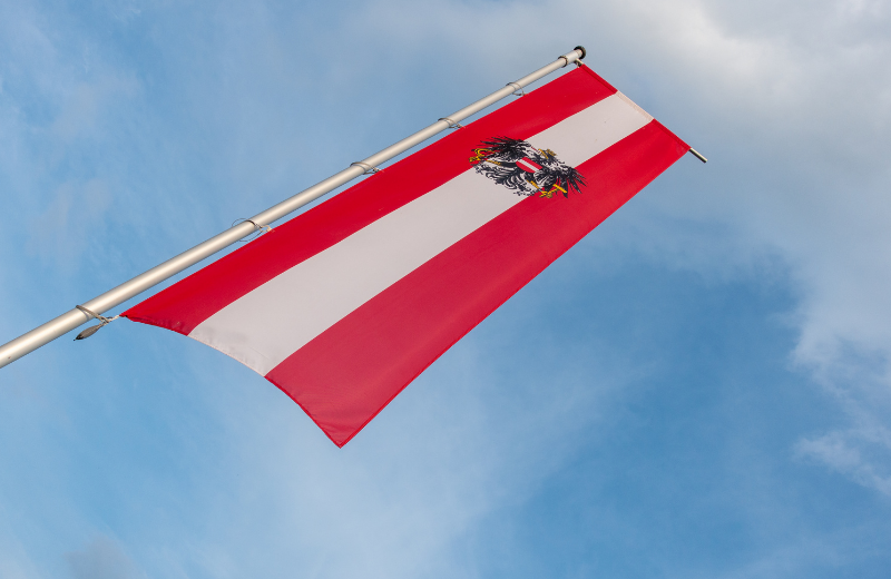Austrian Flag with Eagle