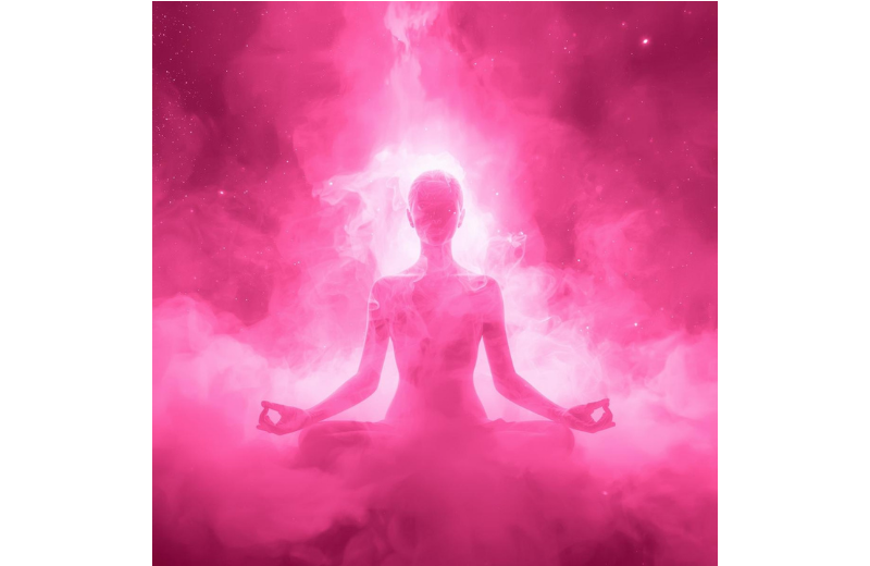 person with a pink aura