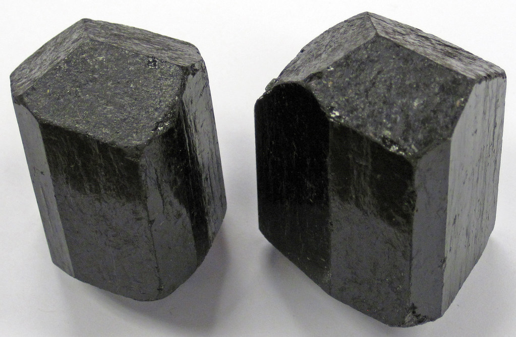 A pair of tourmaline crystals