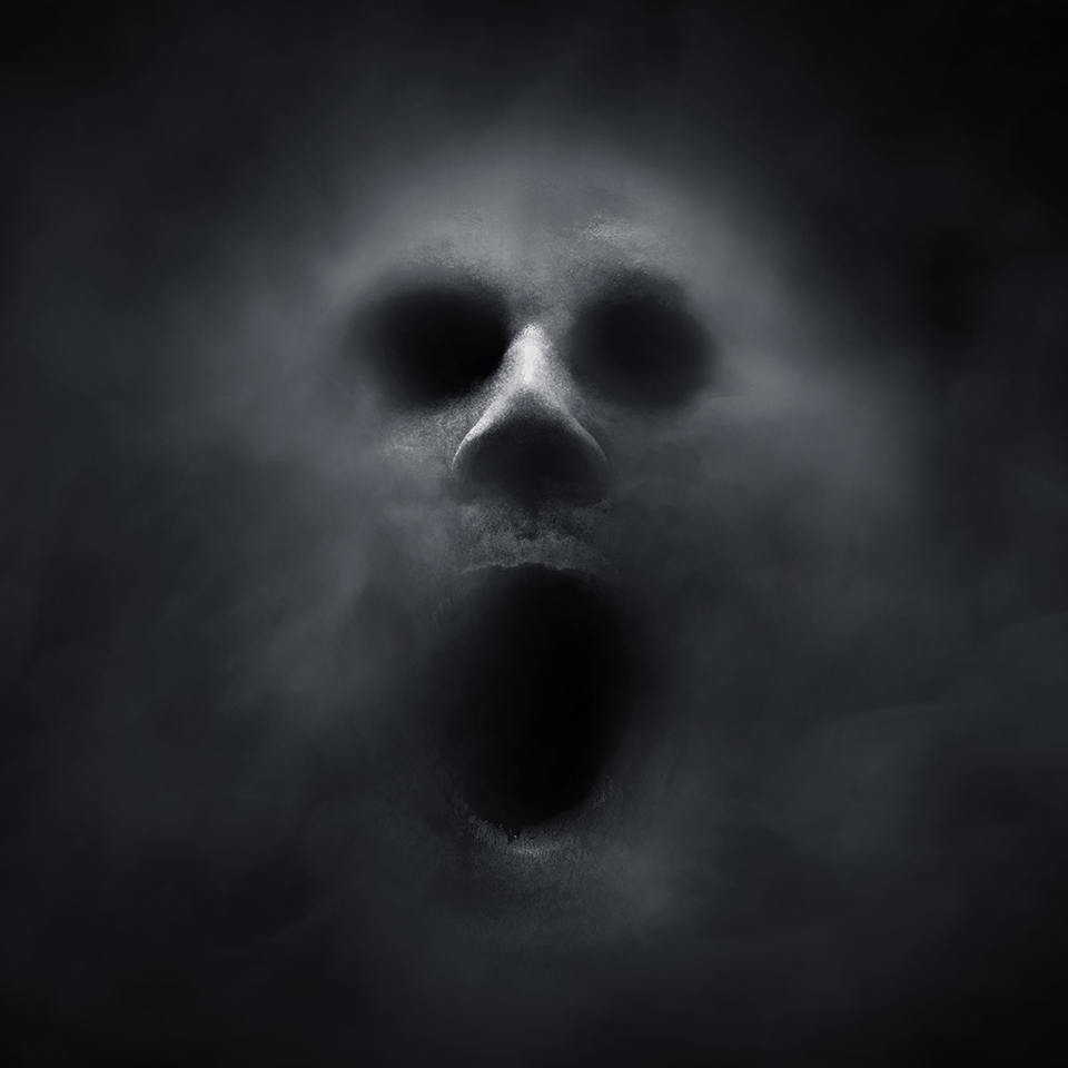 Scary ghost on a dark background