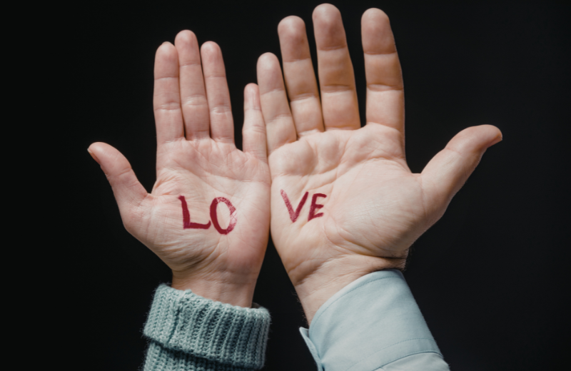 love written on hands
